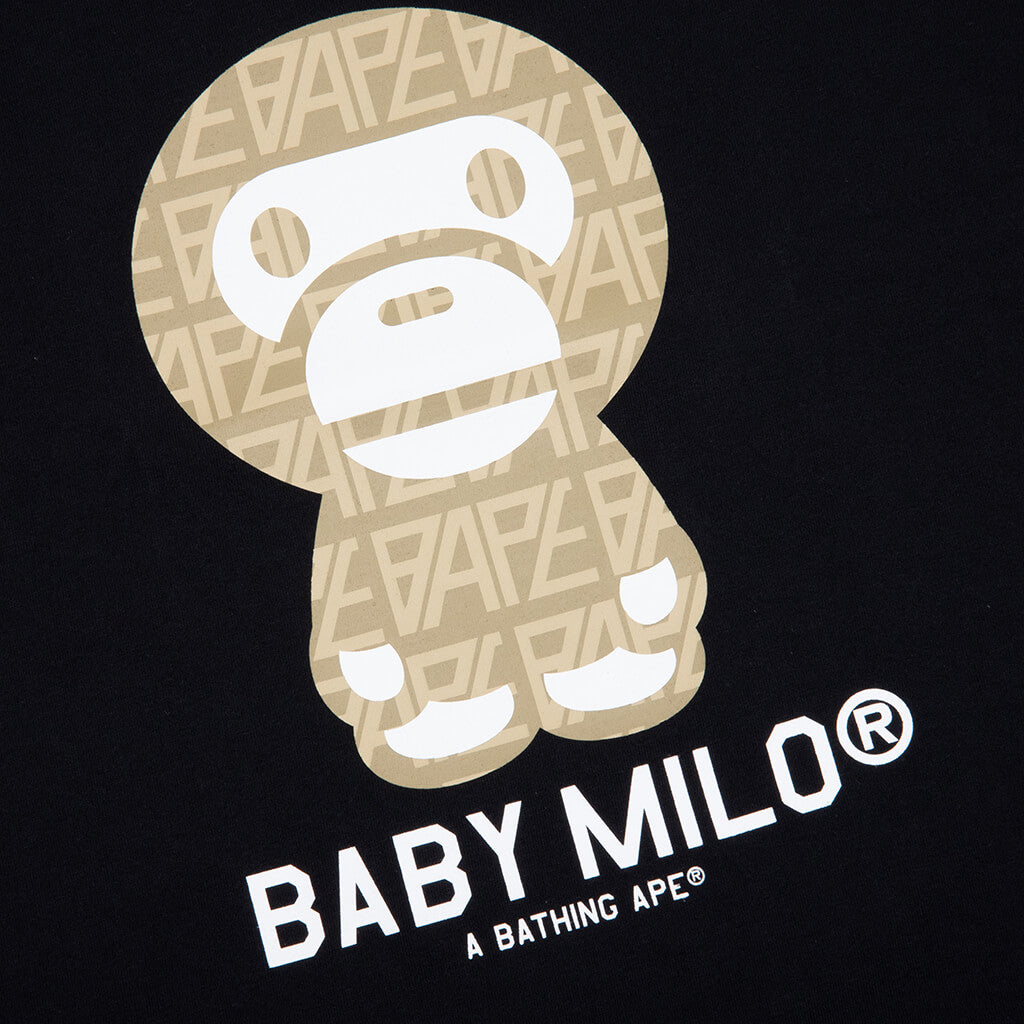 Bape Logo Monogram Baby Milo Tee - Black/Beige