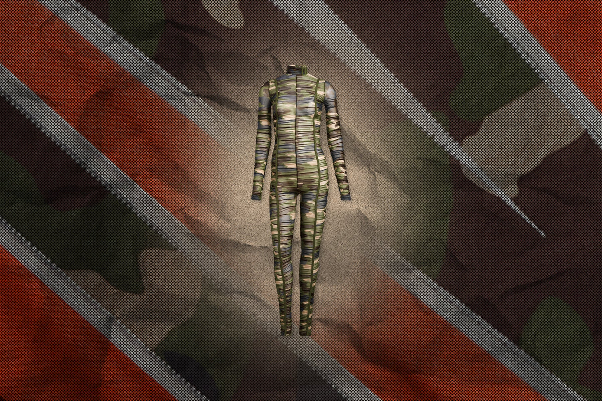 adidas Originals x Ivy Park Ruched Mesh Catsuit - All Over Print Camo