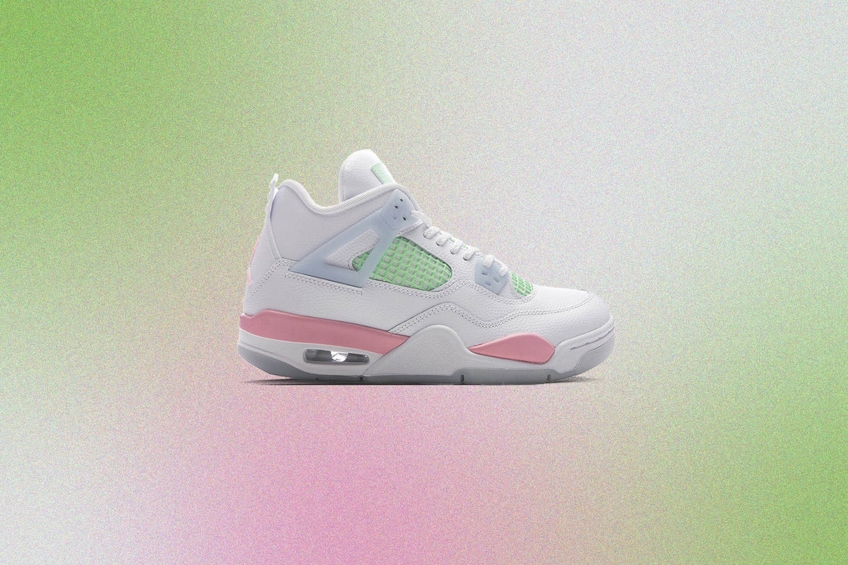 Air Jordan 4 Retro 'Valentine's Day' (GS) - White/Medium Soft Pink/Half Blue