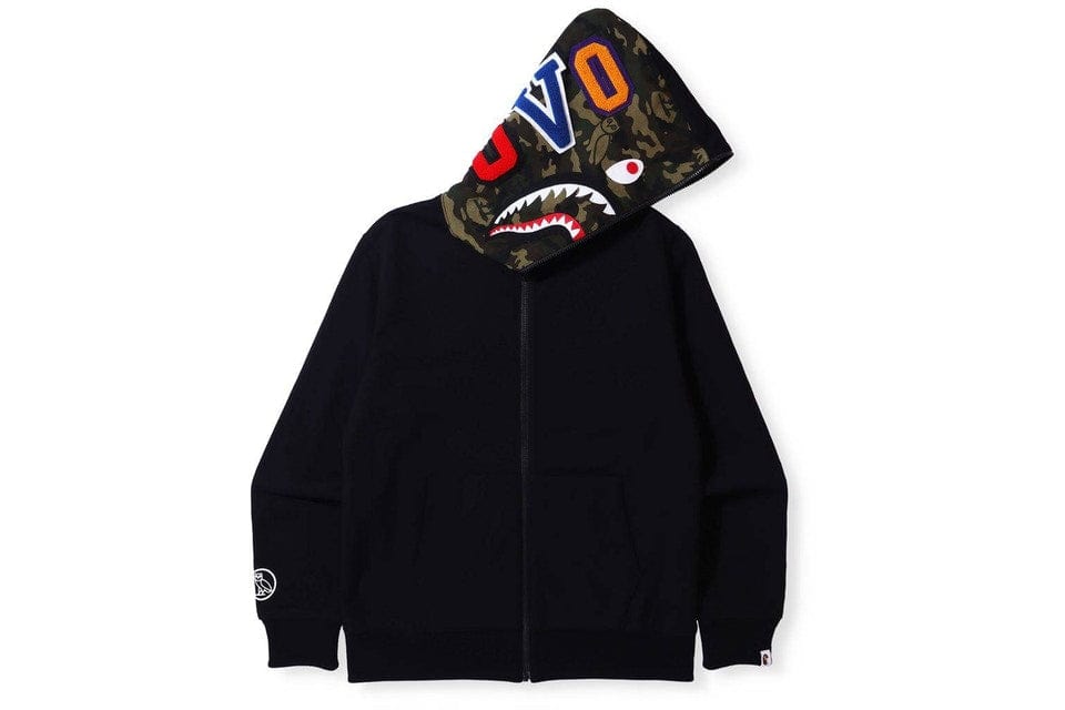 BAPE X OVO REVERSIBLE FULL ZIP HOODIE BLACK