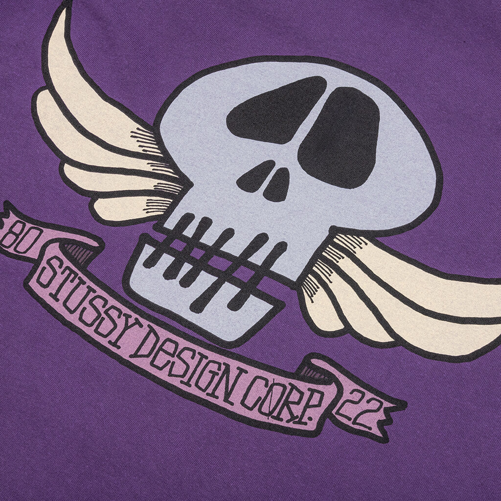 Skull Wings Dyed Tee - Purple