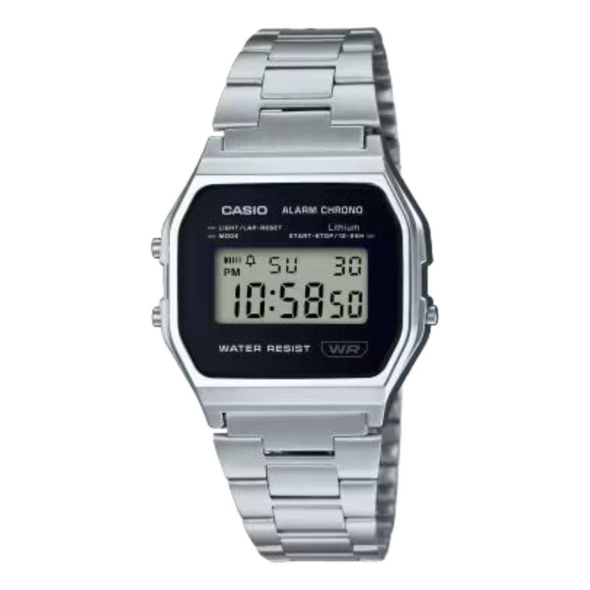 CASIO Vintage A158 Series 'Silver Black' A158WEA-1