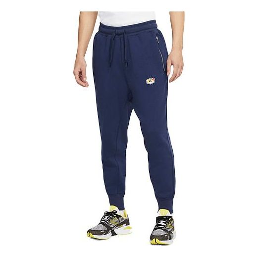 Nike Sportswear Airmoji Embroidered Bundle Feet Knit Sports Pants Navy Blue Dark CU4262-410