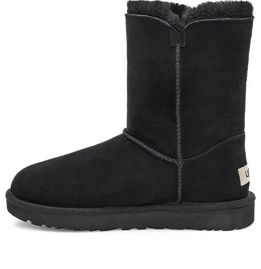 (WMNS) UGG Bailey Button UGG Charm Metallic Alphabet Version Fleece Lined Black 1114970-BLK