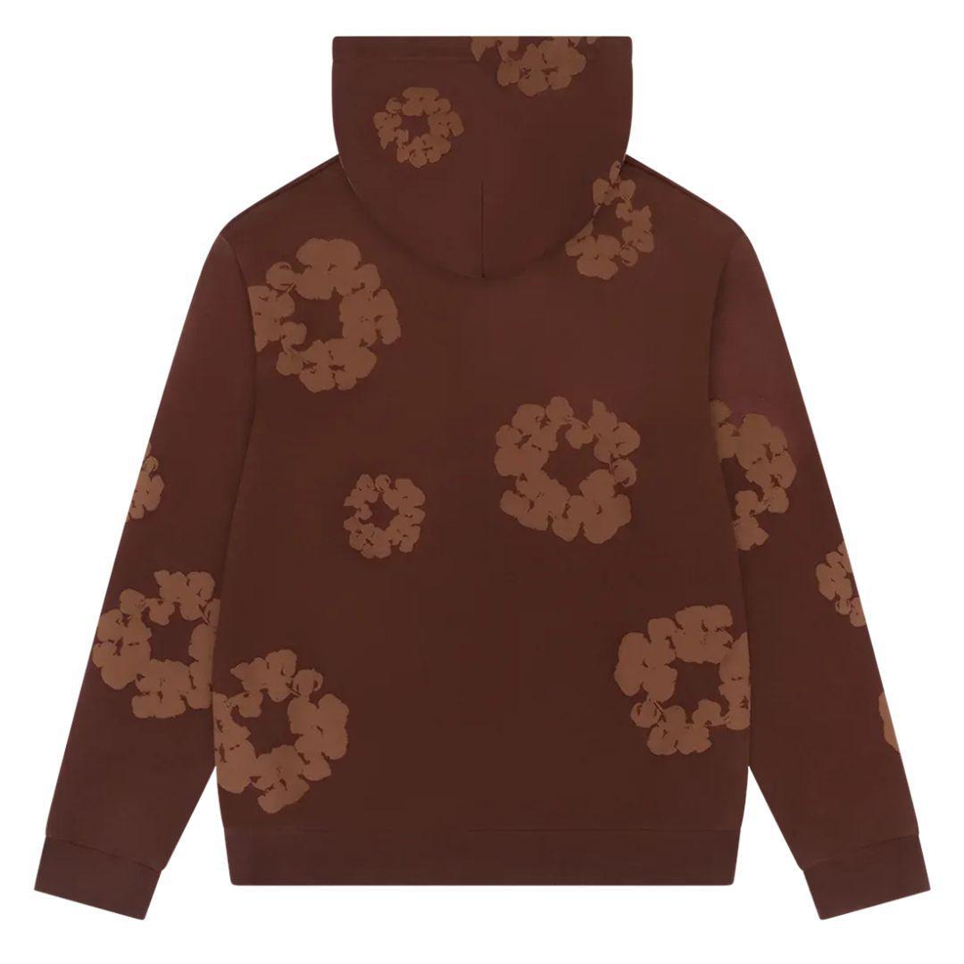 DENIM TEARS MONOCHROME COTTON WREATH HOODIE BROWN