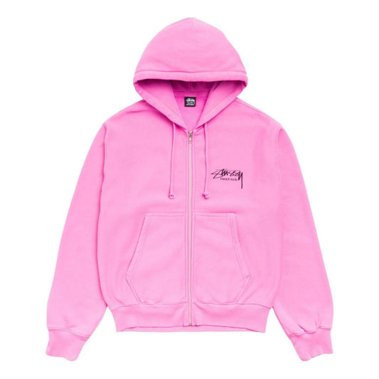 Stussy Beach Roots Zip Hoodie Garment Dyed 'Pink' 1975198-PINK