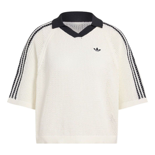 (WMNS) adidas Polo Shirt Asia Sizing 'White Black' KC6490