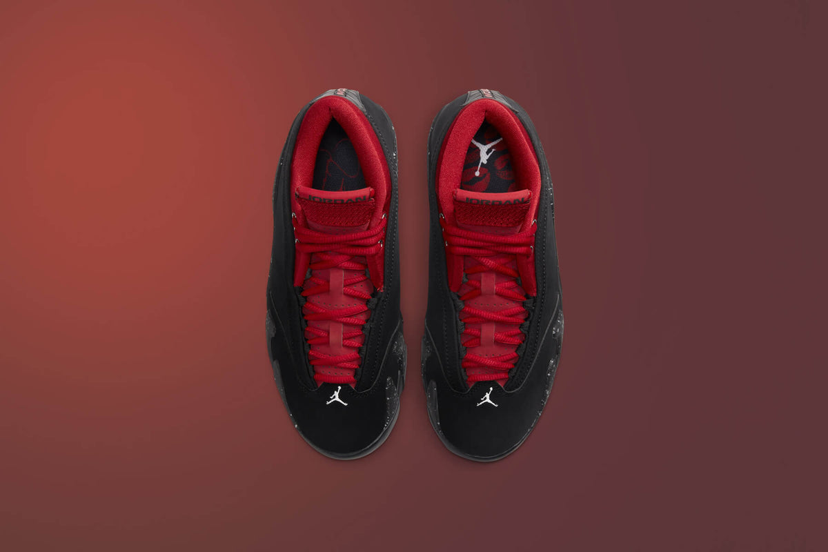 Women's Air Jordan 14 Retro Low 'Red Lipstick' - Black/Gym Red/Metallic Silver