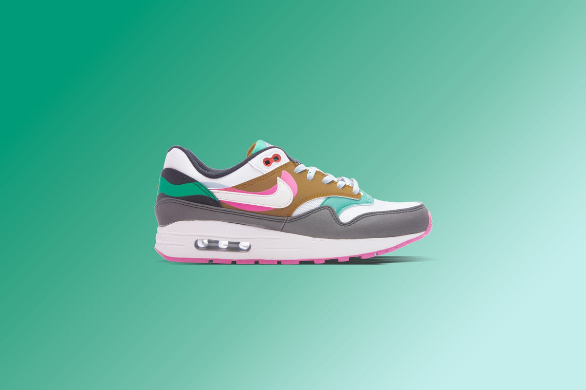 Air Max 1 SE (GS) - Black/White/Playful Pink/Stadium Green