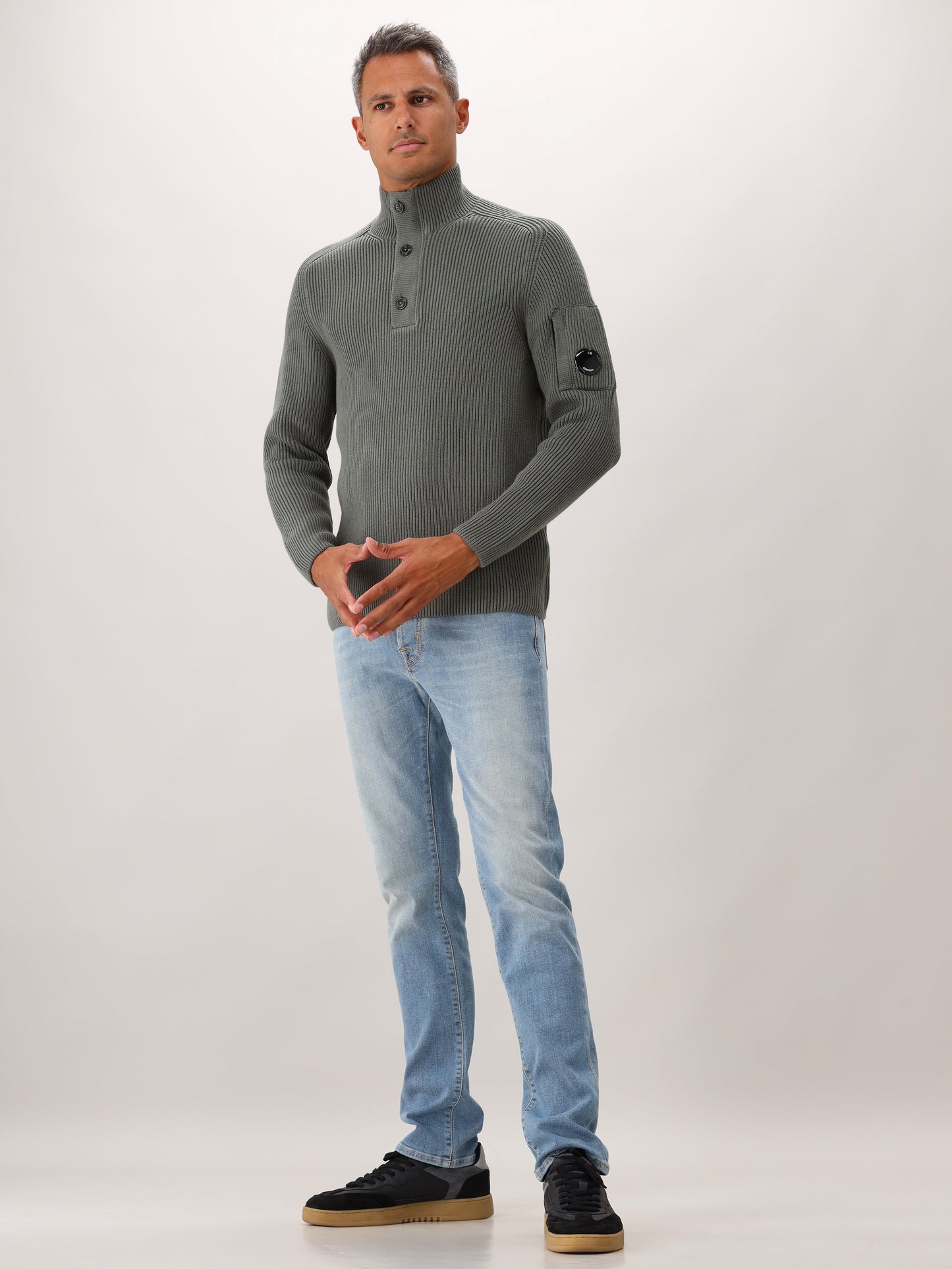 Cp Company Gebreide Trui Groen Polo Collar