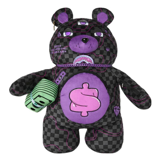 Sprayground Purple Slime Shark Moneybear Backpack 'Black Purple' B8958