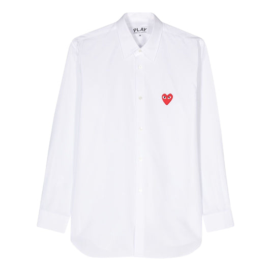 COMME des GARCONS PLAY SS25 Red Heart Shirt 'White' AX-B002-051-2