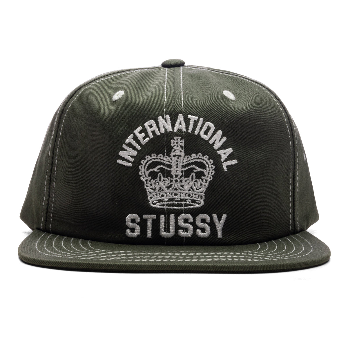 Mid International Crown Strapback Cap - Dark Olive