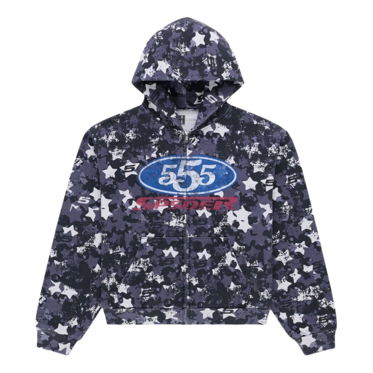 SP5DER R5cing Zip Hoodie 'Blue Camo' ST023SS26CMB