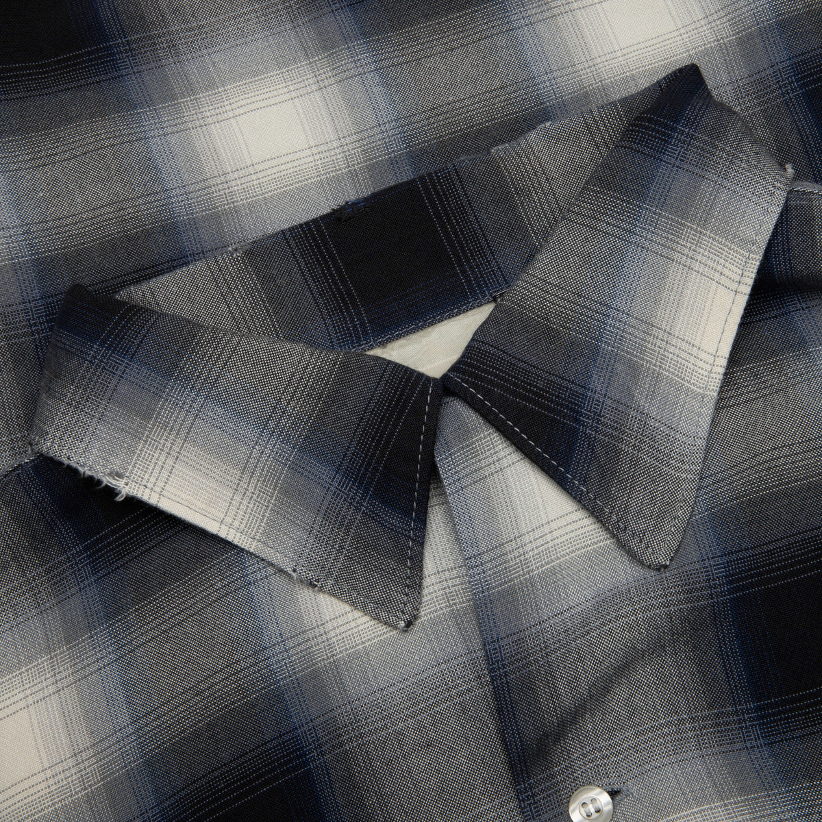 Saint Michael x Last Man Mx6 Checkered L/S Buttonup Shirt - Navy