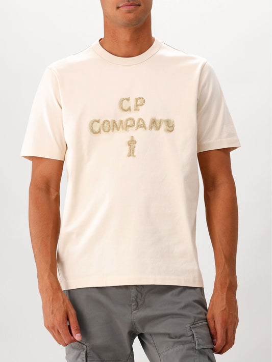 C.P. Company T-shirt Beige Mercerized Jersey 30/2 Twisted