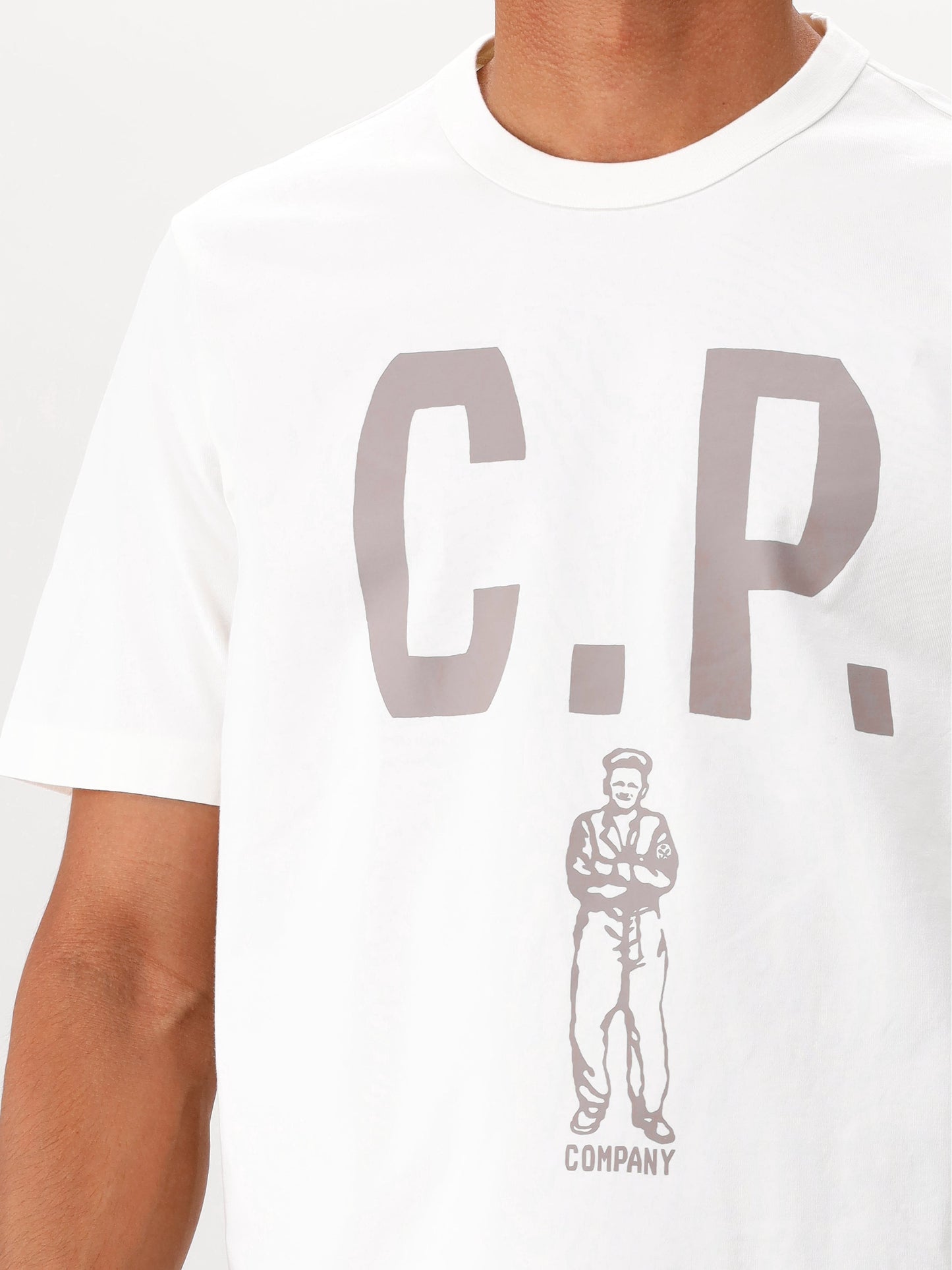 C.P. Company T-shirt Beige Mercerized Jersey 30/2 Twisted