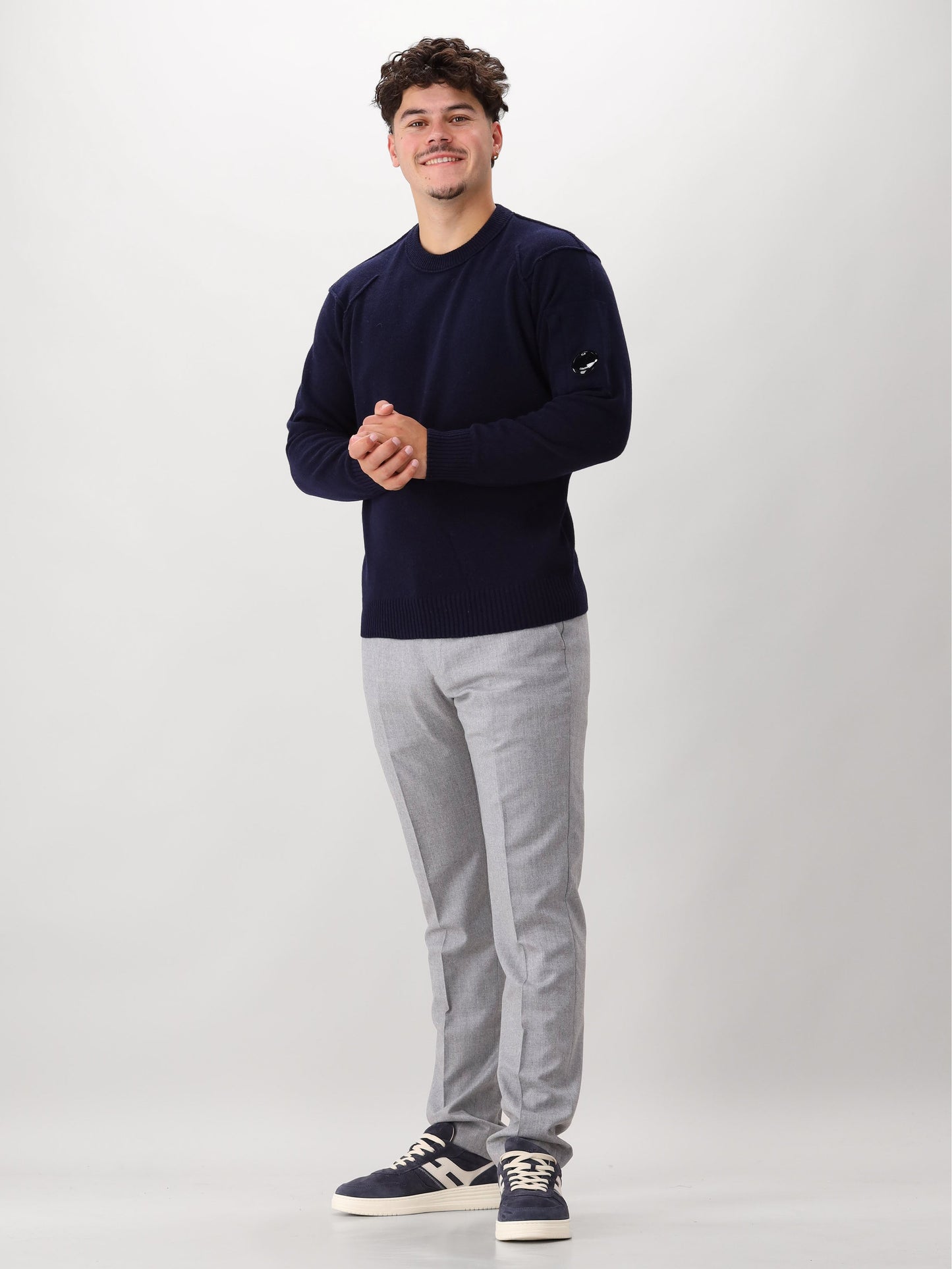 Cp Company Trui Blauw Knitwear Crewneck
