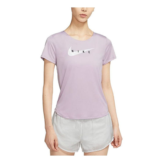 (WMNS) Nike AS W NK SWOOSH Run Top SS ICED LILAC CZ9279-576