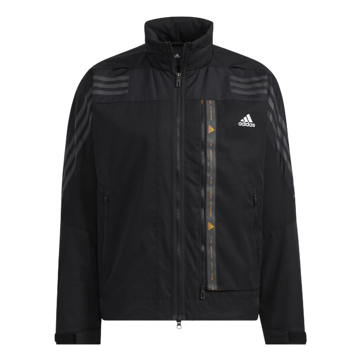 adidas Th 99 Pro Wvjk Solid Color Stripe Casual Sports Hooded Jacket Black HE9909