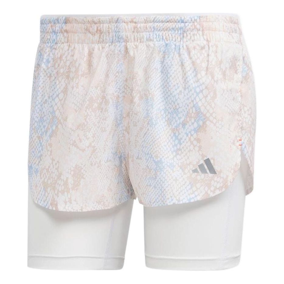 (WMNS) adidas Run Fast 2-in-1 Shorts Asia Sizing 'White' HS8614