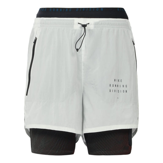 Nike RUN DIVISION 3-IN-1 Running Shorts White Gold Color Whitegold CU5557-043
