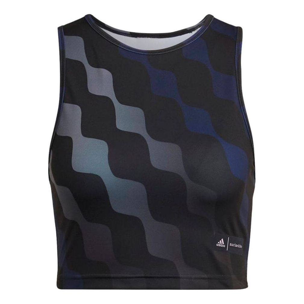 (WMNS) adidas x Marimekko Train Icons Print Tank Top Asia Sizing 'Black Blue' HH8734