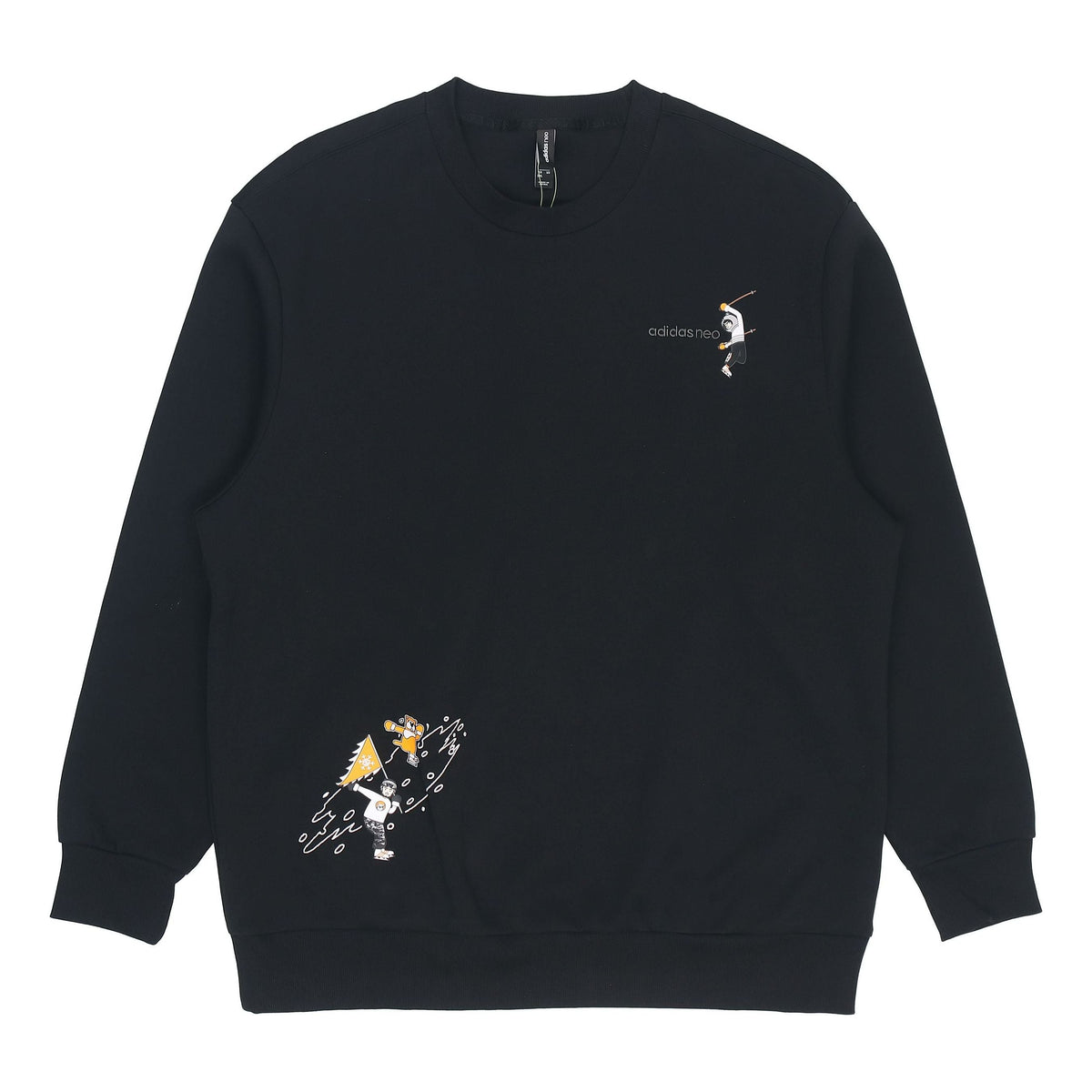 Men's adidas neo Casual Sports Pullover Round Neck Black HG9031
