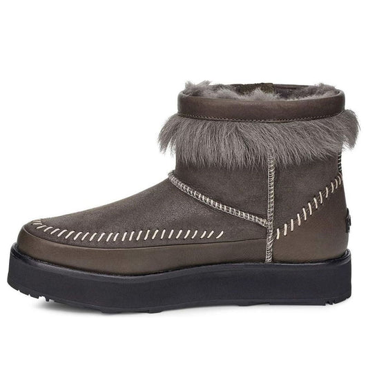 (WMNS) UGG Fluff Punk Boot Fleece Lined 1102950-BLKO