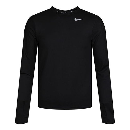 Men's Nike Dri-FIT Running Training Sports Round Neck Black Gym Clothes CU6072-010