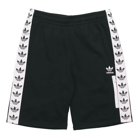 adidas originals Side Webbing Logo Printing Sports Shorts Black DX4230