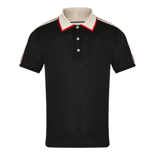 Gucci Striped Logo Short-sleeved Polo Shirt Black 500972-X9M38-1106
