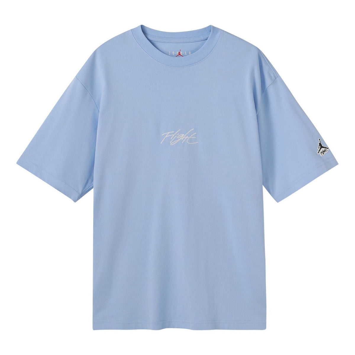 Men's Jordan Flight Essentials Embroidered Logo Sports Round Neck Short Sleeve Blue T-Shirt DA9890-469