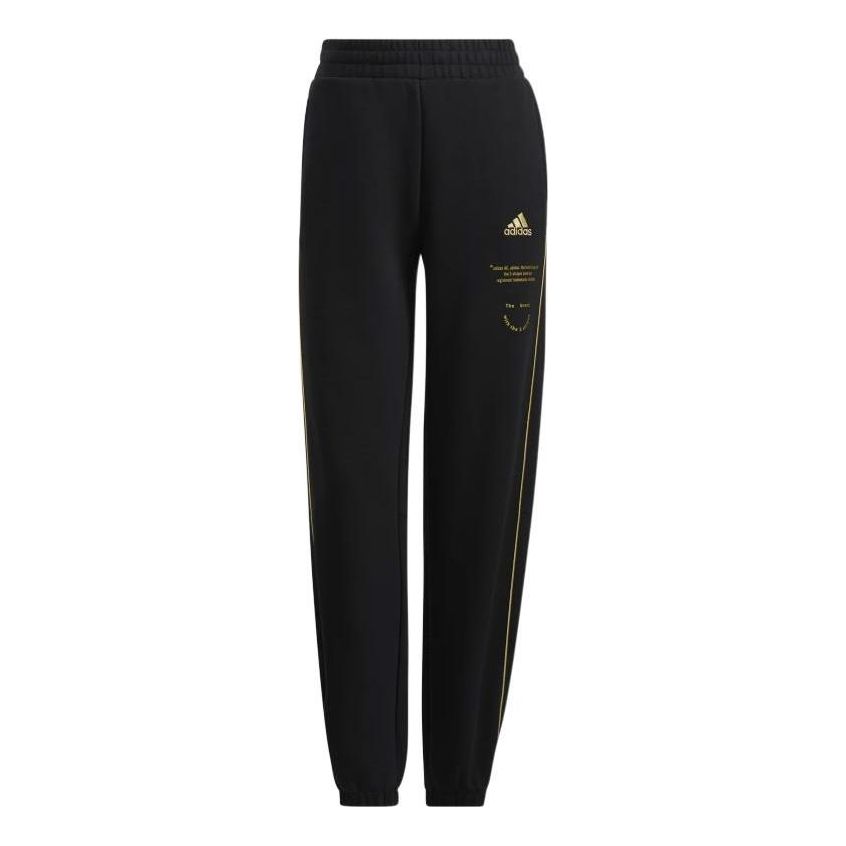 (WMNS) adidas Adi Logo Pants Asia Sizing 'Black' HG1829