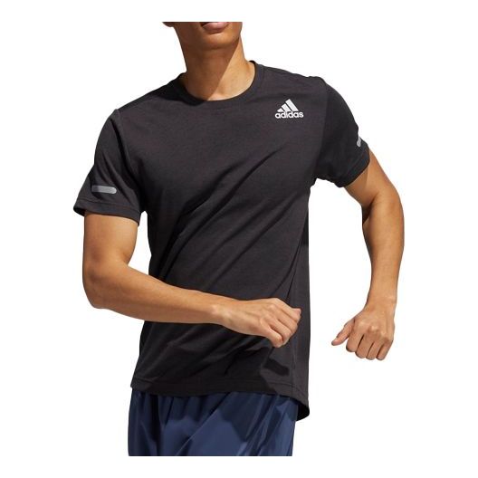 adidas Training Sports Reflective Stripe Printing Short Sleeve Gray HB8522