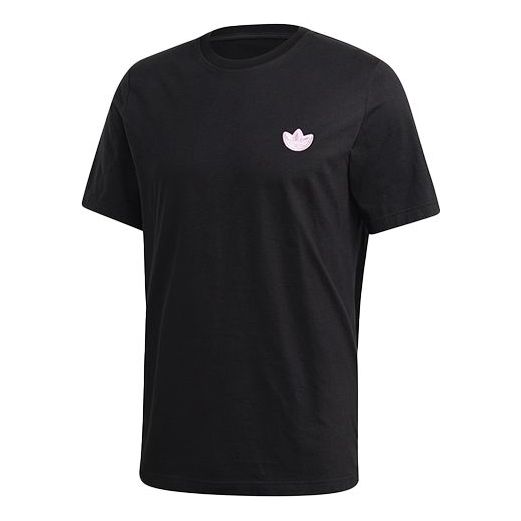 adidas originals Logo Ss Tee Solid Color Sports Round Neck Short Sleeve Black FK9985