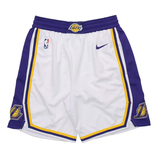 Nike NBA Association Edition SW Fan Edition Lakers Basketball Shorts White AJ5616-100