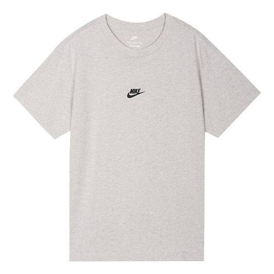 Men's Nike Solid Color Embroidered Small Label Round Neck Casual Loose Short Sleeve Light Bone T-Shirt DN5241-072
