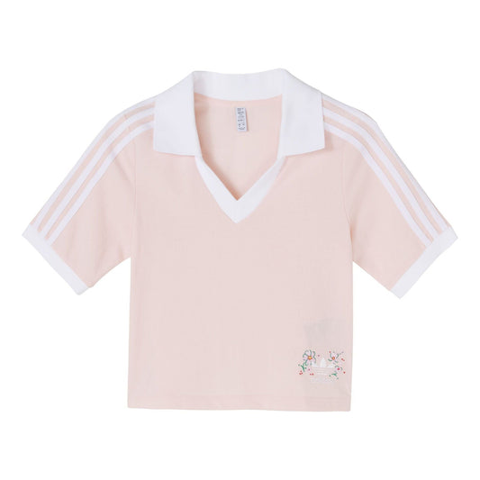 (WMNS) adidas Originals Cropped Polo Shirts 'Pink' IP3757
