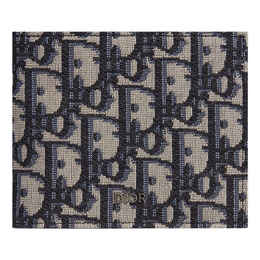 DIOR Compact Wallet 'Beige Black Oblique Jacquard' 2OBBH027YSE-H05E