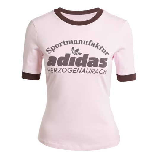 (WMNS) adidas originals Retro Graphic Tee Asia Sizing 'Pink' IR6087