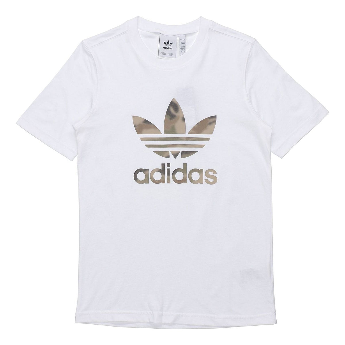 adidas originals CamouflageLogo Printing Round Collar Male White GN1855