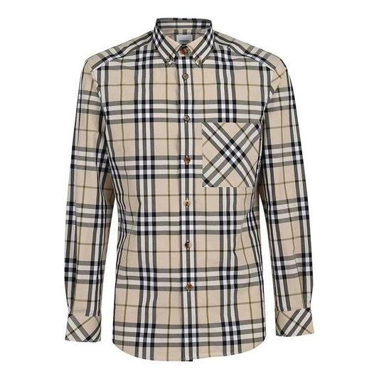Burberry SS21 Silk Long Sleeve Shirt Men s Brown 80428381