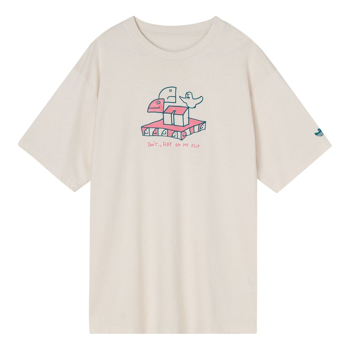 adidas originals Casual Breathable Cartoon Pattern Alphabet Sports Short Sleeve Couple Style Gray White HC2192