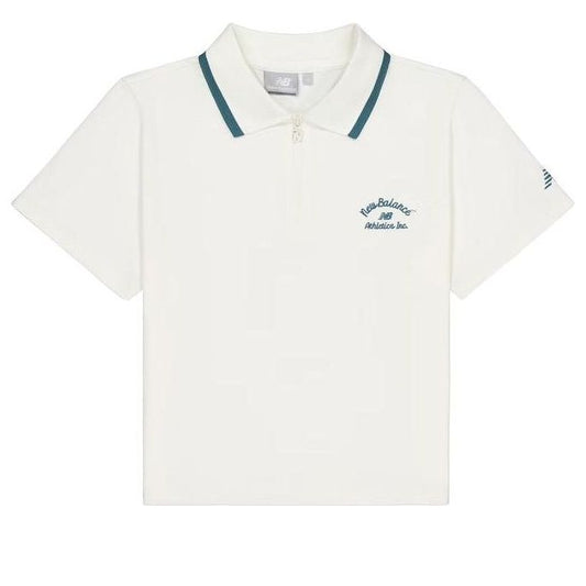 (WMNS) New Balance Athletics Half Zip Polo Shirt Asia Sizing 'Ivory' NFE22442-IV
