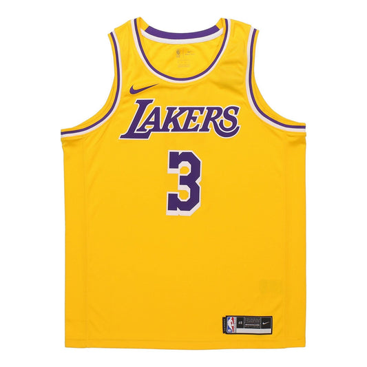 Nike NBA Sports Basketball Jersey/Vest SW Fan Edition 20 Season Los Angeles Lakers Davis No. 3 Yellow CW3669-728