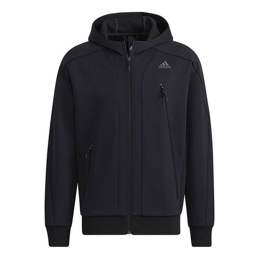 adidas Sports hooded casual Jacket Black H39237