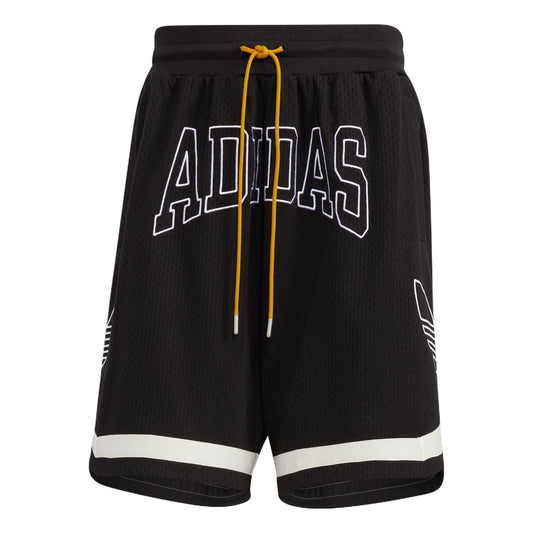 adidas originals Contrasting Colors Alphabet Logo Printing Lacing Straight Sports Shorts Black HZ9806