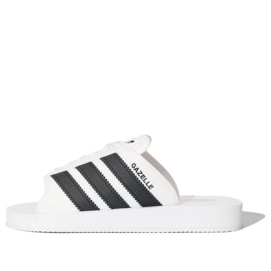 (WMNS) adidas Gazelle Beach Slides Asia Sizing 'White Black' JQ7420