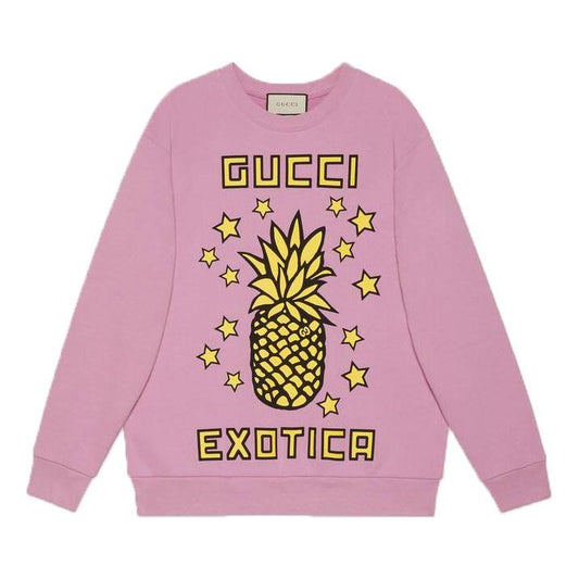 (WMNS) Gucci Pineapple Printed Long Sleeve Sweater For Pink 617964-XJCRS-5334